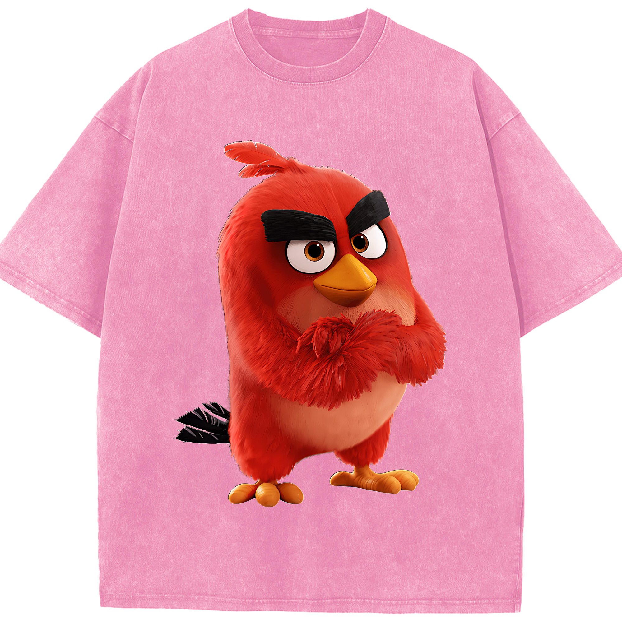 （画像用） Angry Birds アングリーバード 綿100% ヴィンテージ風 半袖Tシャツ（フロントプリント）